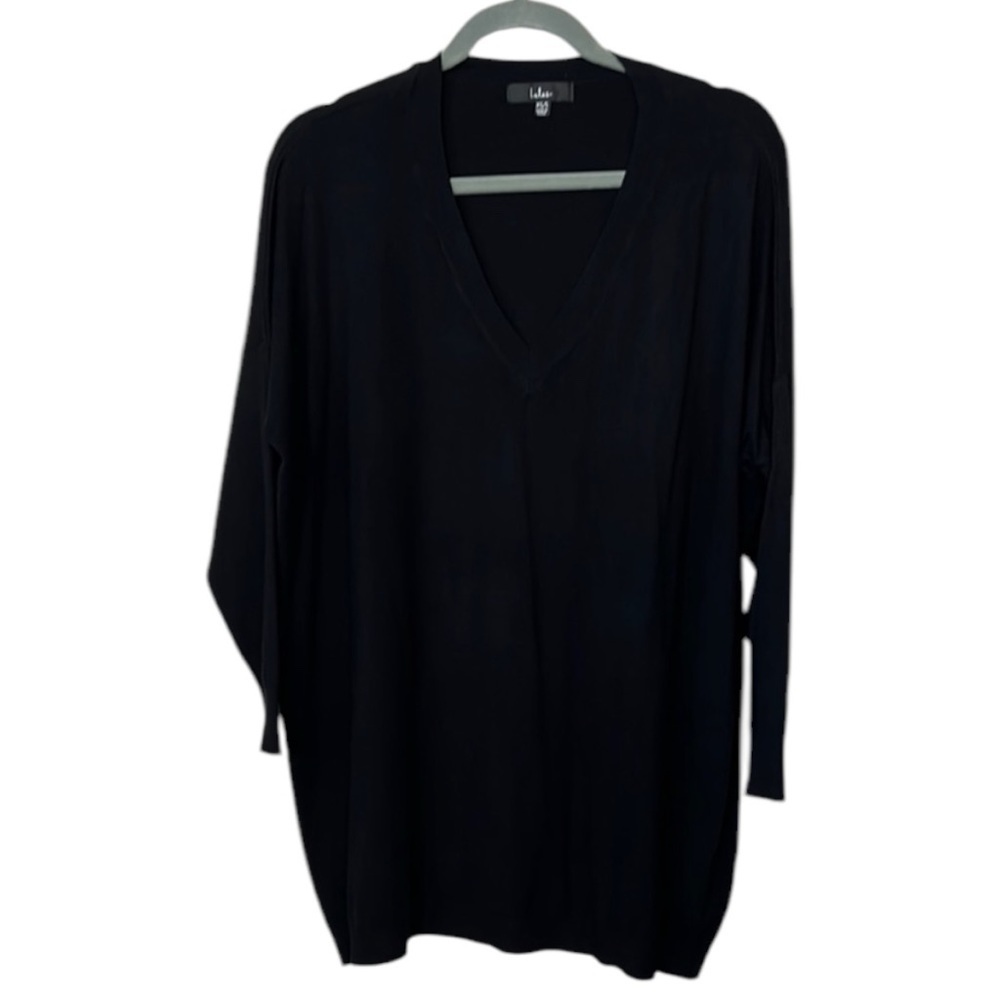 Lulus Black V-Neck Long Sleeve Sweater Mini Dress Size XS/S